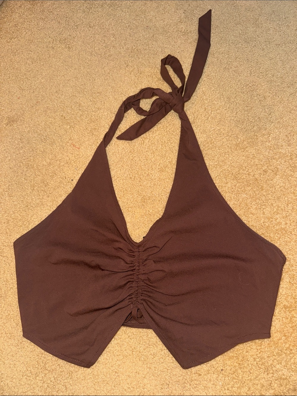 H&M Chocolate Brown Halter Crop Top